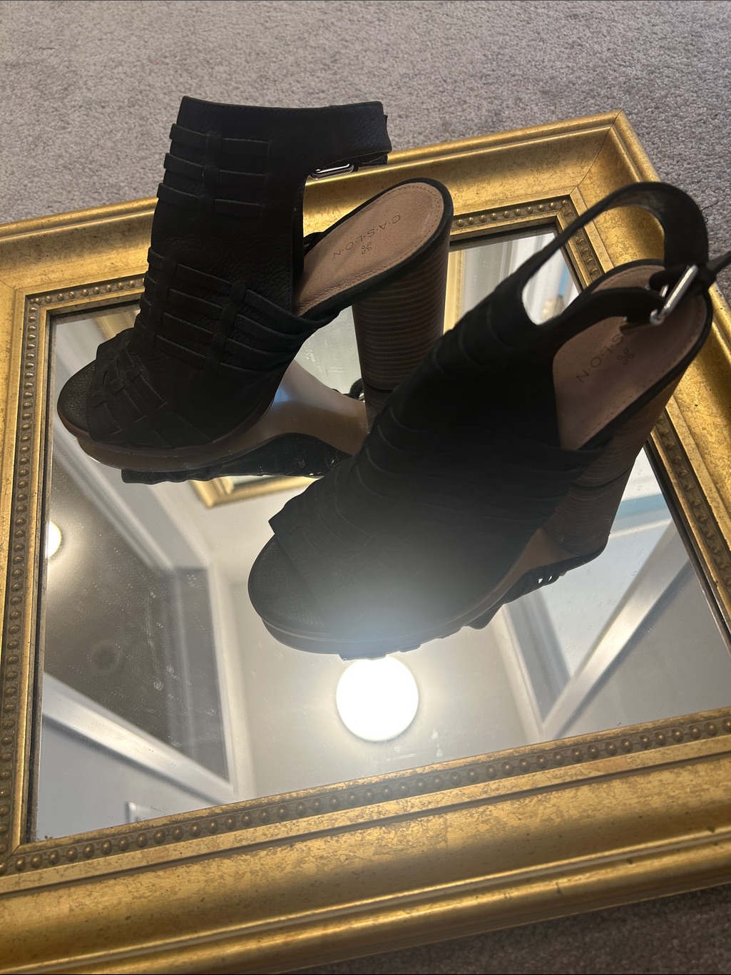 Caslon Black Strappy Slingback Block Heel Sandals